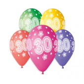 Balloons with overprint 30, assorted, 13
