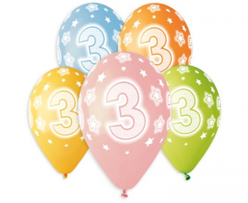 Balloons with overprint 3, assorted, 13 Balloons with overprint 3, assorted, 13