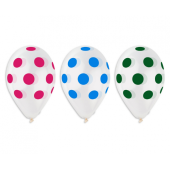 Balloon Premium Hel Colors dots, transparent, 13