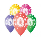 Balloon with overprint 0, assorted, 13