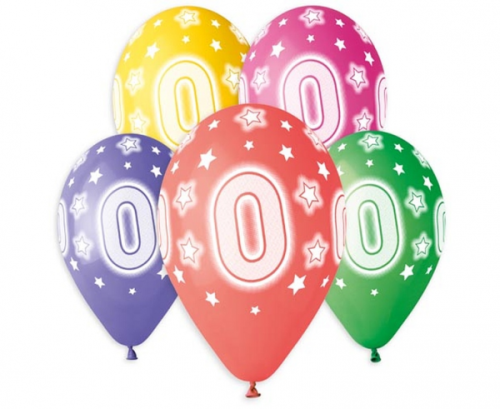 Balloon with overprint 0, assorted, 13 Balloon with overprint 0, assorted, 13