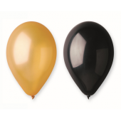 Metāla baloni 10&quot;, zelts un sudrabs, 5 gab