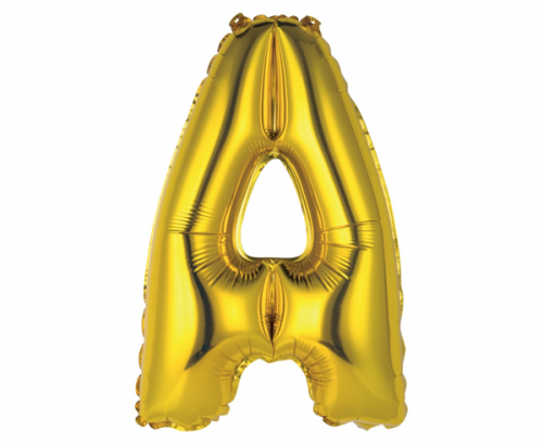 Folija balons "Burts A" , zelts, 35 cm Folija balons "Burts A" , zelts, 35 cm