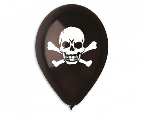 Balloon Premium Skull, black, 12 inches/ 5 pcs.