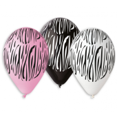 Premium baloni &quot;Zebra Strips&quot; , 12&quot; / 6 gab
