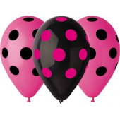 Premium Balloons "Hen Night" - dots, 12" / 5 pcs