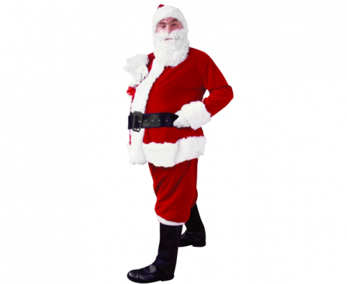 Santa Role-Play set (hat, blouse, pants, gloves, belt, beard, shoe covers  costume), one size