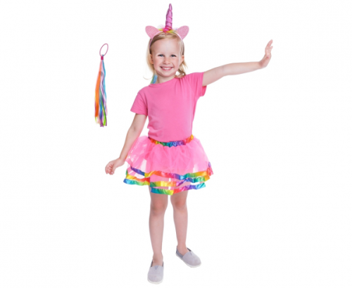 Costume for children Unicorn with pony (skirt, headband, clip-on pony), size un.