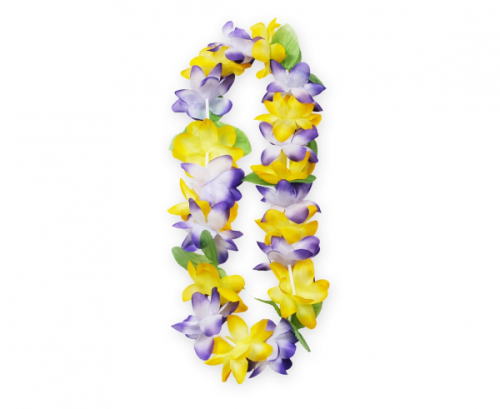 Hawaiian flower lei pastel, yellow-violet