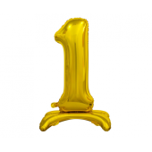 B&amp;C stāvošs folijas balons Digit 1, zelts, 74 cm