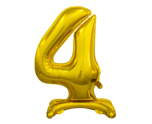 B&C standing foil balloon Digit 4, gold, 74 cm B&C standing foil balloon Digit 4, gold, 74 cm