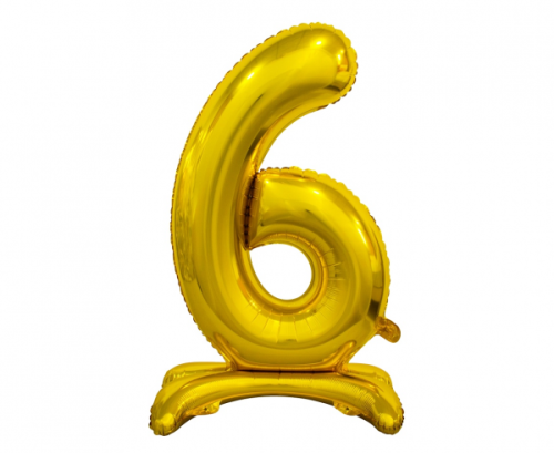 B&C standing foil balloon Digit 6, gold, 74 cm B&C standing foil balloon Digit 6, gold, 74 cm