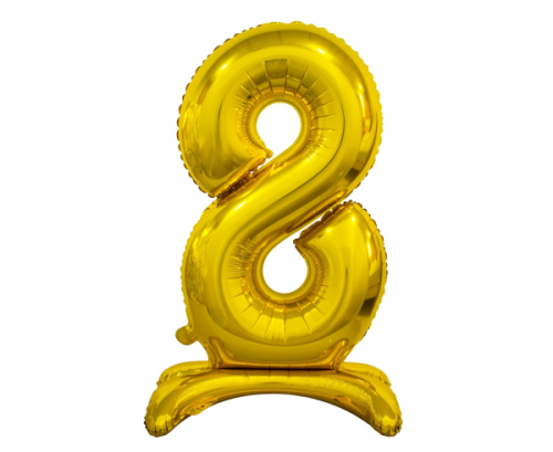B&C standing foil balloon Digit 8, gold, 74 cm B&C standing foil balloon Digit 8, gold, 74 cm