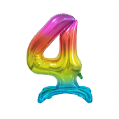 Стоячий воздушный шар из фольги B&amp;C Digit 4, цвет радуги, 74 см