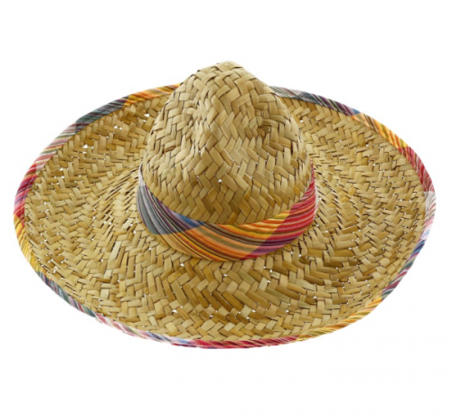 Sombrero with multicoloured trimming