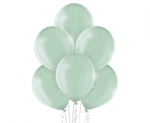 Baloni, caurspīdīgi, zaļi (mīksta krāsa), B105, 30 cm, 100 gab.