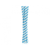 Paper drinking straws SHAKE, blue stripes, 8x252mm / 10 pcs