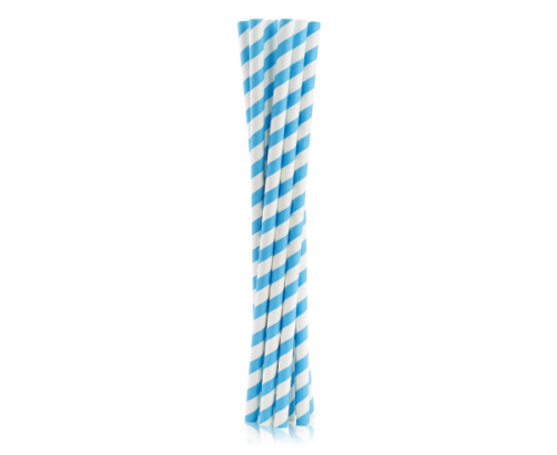 Paper drinking straws SHAKE, blue stripes, 8x252mm / 10 pcs Paper drinking straws SHAKE, blue stripes, 8x252mm / 10 pcs