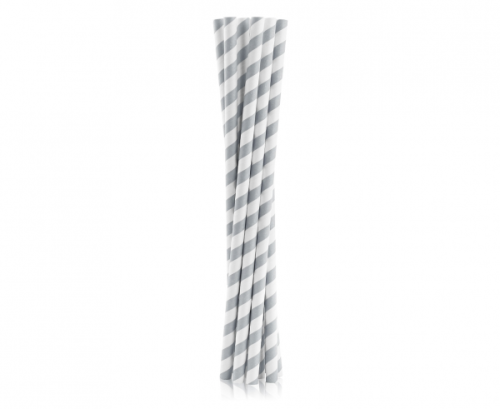 Papīra dzeršanas salmiņi SHAKE, pelēkas svītras, 8x252mm / 10 gab. Papīra dzeršanas salmiņi SHAKE, pelēkas svītras, 8x252mm / 10 gab.