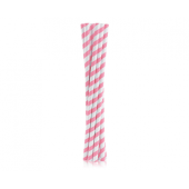 Paper drinking straws SHAKE, pink stripes, 8x252mm / 10 pcs