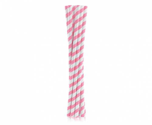 Paper drinking straws SHAKE, pink stripes, 8x252mm / 10 pcs Paper drinking straws SHAKE, pink stripes, 8x252mm / 10 pcs
