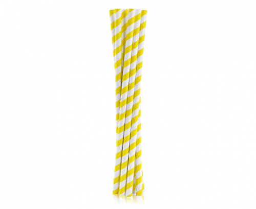 Papīra dzeršanas salmiņi SHAKE, dzeltenas svītras, 8x252mm / 10 gab Papīra dzeršanas salmiņi SHAKE, dzeltenas svītras, 8x252mm / 10 gab