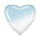 Воздушный шар из фольги Jumbo FX - Heart (бело-голубой градиент)