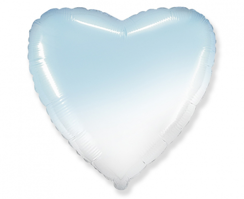 Folijas balons Jumbo FX — sirds (balti zils gradients)