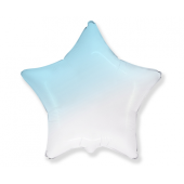 Воздушный шар из фольги Jumbo FX - Star (бело-голубой градиент)