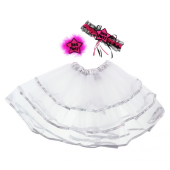 Hen Party set, white skirt (skirt, garter, brooch)
