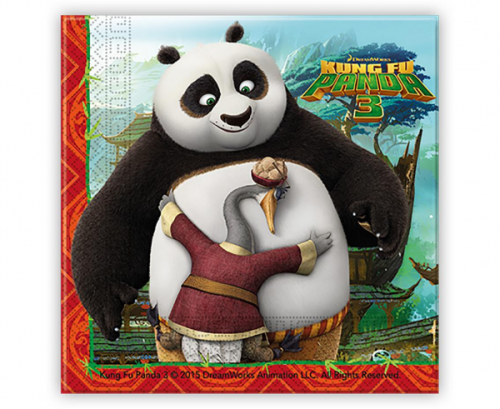 Paper napkins Kung fu Panda 3, 33x33 cm, 20 pcs