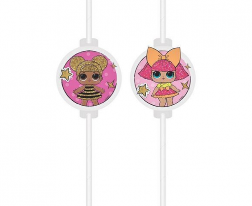 Medallion paper drinking straws LOL Glitterati, 4 pcs Medallion paper drinking straws LOL Glitterati, 4 pcs