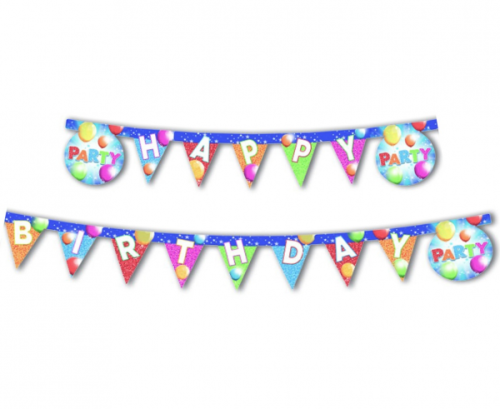Banner Happy Birthday Sparkling Balloons, 160 cm Banner Happy Birthday Sparkling Balloons, 160 cm