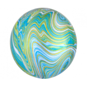 Foil balloon ORBZ Marblez - blue and green ball