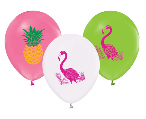Baloni Flamingo &amp; Pineapple, 12" / 5 gab.