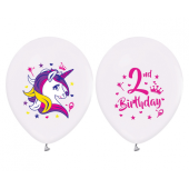 2. dzimšanas dienas baloni (vienradži), 12&quot; / 5 gab.