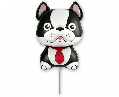 Foil balloon FX - Mini Bulldog, black