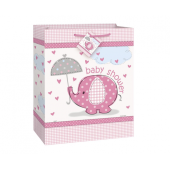 Party bag Baby Shower - Elephant, pink, 32x26 cm