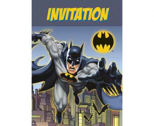 Invitations Batman, 8 pcs