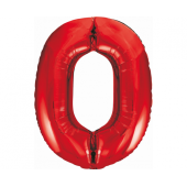 Воздушный шарик из фольги номер 0, красный, 85 см