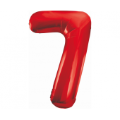 Воздушный шар из фольги номер 7, красный, 85 см