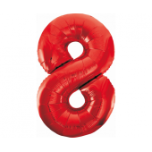 Folijas balons ar numuru 8, sarkans, 85 cm