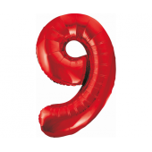 Folijas balons ar numuru 9, sarkans, 85 cm