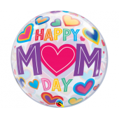 Folija balons 22&quot; QL Bubble singls Happy Mom Day