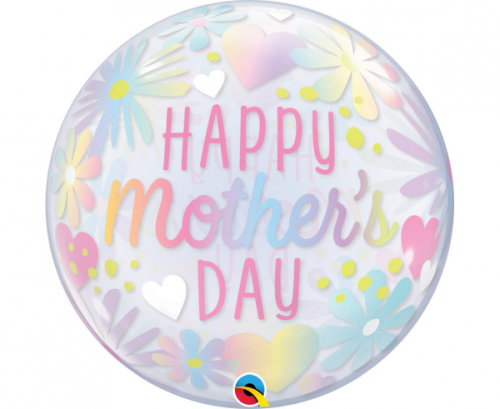 Folija balons 22&quot; QL Bubble singls Laimīgu Mātes dienu