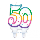 Свеча на день рождения с точками &quot;50&quot;, 8 см.