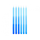 Gradient candles, blue, 6 pcs