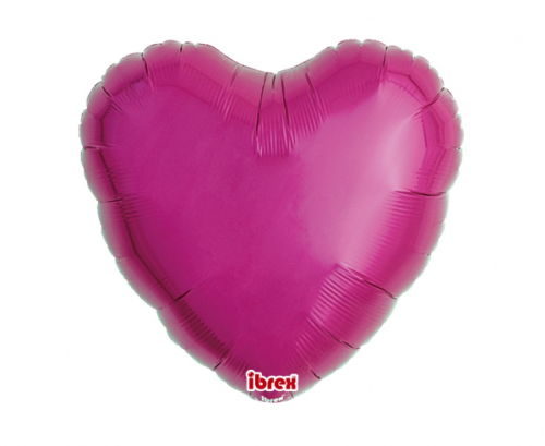 Ibrex hēlija balons, Sirds 14", Metallic Magenta, 5 gab.