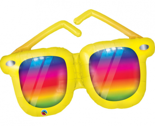 Folija balons 42&quot; QL STR Rainbow svītrainās saulesbrilles