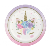 Paper plates Unicorn, 23 cm, 8 pcs